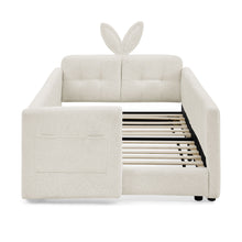 Load image into Gallery viewer, Cute Rabbit Ear Upholstered Platform Bed Frame With Safety Rail