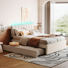 Load image into Gallery viewer, Upholstered Platform Bed With Trundle
