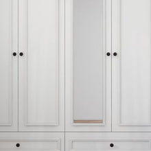 Load image into Gallery viewer, 71" Carved Geometric Mirro Four Door Four Drawer Combo Dresser - White