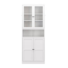 Load image into Gallery viewer, Metal Kitchen Pantry Cabinet Tall Storage With Adjustable Shelves, Heavy Duty Stainless Steel Frame - White