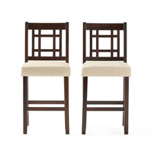 Load image into Gallery viewer, Upholstered Dining Chairs, Modern Dining Room Chairs For Dining Room Kitchen With Acacia Wood Legs (Set of 2) - Mahogany / Beige