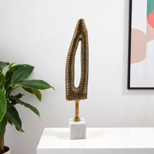 Load image into Gallery viewer, Marble Tabletop Sculpture - Antiqued Gold / White