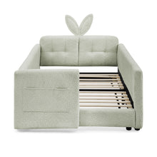Load image into Gallery viewer, Cute Rabbit Ear Upholstered Platform Bed Frame With Safety Rail