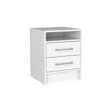 Load image into Gallery viewer, 15.7" x 14.7" x 19.9" Two Drawer Faux Wood Nightstand - White