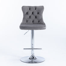 Load image into Gallery viewer, Swivel Barstools Adjusatble Seat Height From 25-33", Modern Upholstered Base Bar Stools With Backs Comfortable Tufted For Home Pub And Kitchen Island (Set of 2)