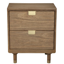 Load image into Gallery viewer, 2 Drawer Nightstand - Sandy Brown And Gold