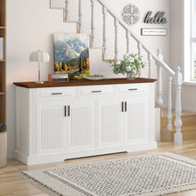 Load image into Gallery viewer, Fluted Sideboard Buffet Cabinet With 4 Doors And 3 Drawers
