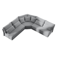 Load image into Gallery viewer, 5 Seater L Shaped Sectional Sofa With Curved Corner, 7 Pillows