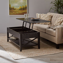 Load image into Gallery viewer, Decatur - Farmhouse Lift Top Coffee Table With Storage - Black / Ash