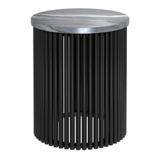 Load image into Gallery viewer, 21" Marble Round End Table - Black
