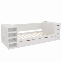Load image into Gallery viewer, Daybed With Side Shelves, Multi Functional Desk & Charging Station