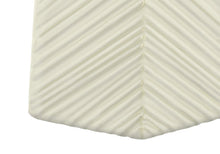 Load image into Gallery viewer, 29" White Ceramic Geometric Table Lamp With Ivory Drum Shade