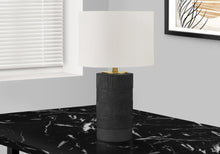 Load image into Gallery viewer, 24" Black Cylinder Table Lamp With Ivory Drum Shade