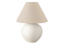 Load image into Gallery viewer, 16" Cream Ceramic Round Table Lamp With Cream Empire Shade