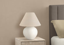 Load image into Gallery viewer, 16" Cream Ceramic Round Table Lamp With Cream Empire Shade