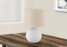 Load image into Gallery viewer, 16" Cream Ceramic Round Table Lamp With Cream Drum Shade
