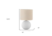 Load image into Gallery viewer, 16" Cream Ceramic Round Table Lamp With Cream Drum Shade