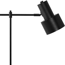 Load image into Gallery viewer, 21" Black Metal Round USB Table Lamp With Black Drum Shade