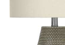 Load image into Gallery viewer, 24" Gray Round Table Lamp With Ivory Drum Shade
