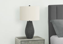 Load image into Gallery viewer, 24" Black Round Table Lamp With Ivory Drum Shade