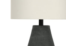 Load image into Gallery viewer, 24" Black Round Table Lamp With Ivory Drum Shade