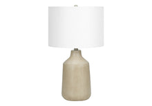 Load image into Gallery viewer, 24" Beige Concrete Urn Table Lamp With Ivory Drum Shade