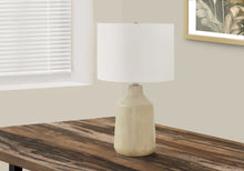 Load image into Gallery viewer, 24" Beige Concrete Urn Table Lamp With Ivory Drum Shade