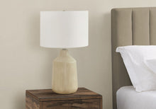 Load image into Gallery viewer, 24" Beige Concrete Urn Table Lamp With Ivory Drum Shade