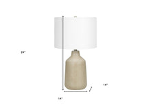 Load image into Gallery viewer, 24" Beige Concrete Urn Table Lamp With Ivory Drum Shade