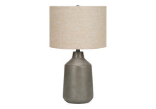 Load image into Gallery viewer, 24" Gray Concrete Urn Table Lamp With Beige Drum Shade