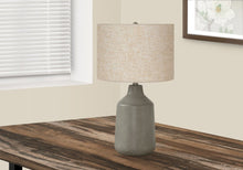 Load image into Gallery viewer, 24" Gray Concrete Urn Table Lamp With Beige Drum Shade