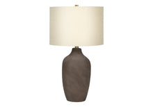 Load image into Gallery viewer, 27" Gray Ceramic Urn Table Lamp With Beige Drum Shade