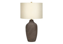 Load image into Gallery viewer, 27" Gray Ceramic Urn Table Lamp With Beige Drum Shade