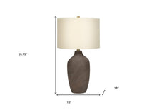 Load image into Gallery viewer, 27" Gray Ceramic Urn Table Lamp With Beige Drum Shade