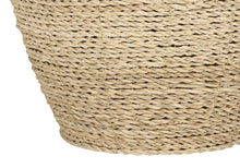 Load image into Gallery viewer, 25" Beige Rattan Round Table Lamp With Beige Drum Shade