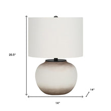 Load image into Gallery viewer, 21" Cream Ceramic Round Table Lamp With Cream Drum Shade