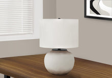 Load image into Gallery viewer, 21" Cream Ceramic Round Table Lamp With Cream Drum Shade