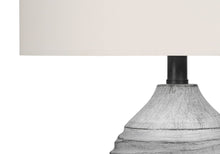 Load image into Gallery viewer, 27" Gray Cylinder Table Lamp With Ivory Drum Shade