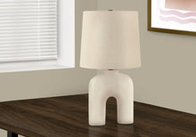 Load image into Gallery viewer, 25" Cream Geometric Table Lamp With Beige Empire Shade