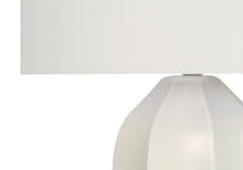 Load image into Gallery viewer, 27" Cream Ceramic Geometric Table Lamp With Cream Drum Shade