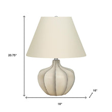 Load image into Gallery viewer, 21" Cream Round Table Lamp With Cream Empire Shade
