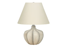 Load image into Gallery viewer, 21" Cream Round Table Lamp With Cream Empire Shade