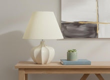 Load image into Gallery viewer, 21" Cream Round Table Lamp With Cream Empire Shade