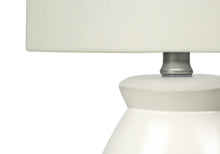 Load image into Gallery viewer, 17" Cream Ceramic Geometric Table Lamp With Cream Drum Shade