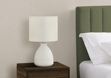 Load image into Gallery viewer, 17" Cream Ceramic Round Table Lamp With Cream Drum Shade