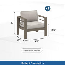 Load image into Gallery viewer, Modern All-Weather Patio Armchairs With Thick Cushions (Set of 2)