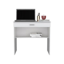 Load image into Gallery viewer, 32" White Wood Computer Desk With Drawer