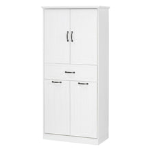 Load image into Gallery viewer, Modern Bathroom Storage Cabinet With Two Laundry Baskets, One Drawer, Adjustable Shelf