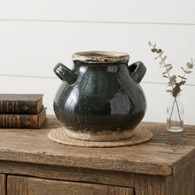 Load image into Gallery viewer, Round Jug Vase - Dark Green / Sand