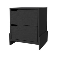 Load image into Gallery viewer, 20" Wood Two Drawer Nightstand - Black